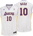 Steve Nash Jersey: adidas Revolution 30 White Replica # 10 Los Angeles Lakers Jersey