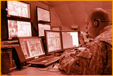 Soldier working with systems