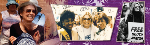 Photo collage of feminist, author and activist Gloria Steinem