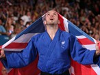 Samuel Ingram of Great Britain celebrates winning a silver medal