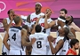 USA celebrate Basketball gold