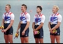 The Great Britain men's Four receive their gold medals
