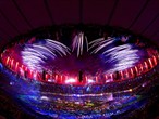 Fireworks light up the Olympic Stadium 