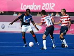 Ibz Diallo of Great Britain in action