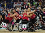 Canada celebrates gold in the men's Wheelchair Basketball