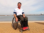 John Robertson of Great Britain at the Sailing venue in Weymouth