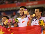 Gold for China in the Team Sprint Track Cycling