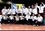 The Bosnia and Herzegovina team celebrate gold in the men's Sitting Volleyball 