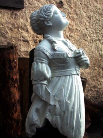 Original figurehead, repaired by Marvin Elliott, at the Kilmory Free Church, Isle of Arran.