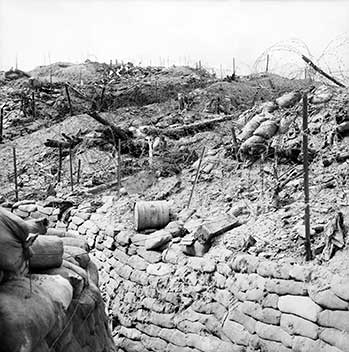 Photo of a trench at the Battle of the Hook