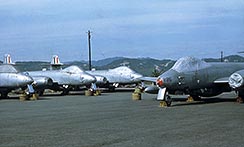 Photo of Meteor jet fighters on the ground