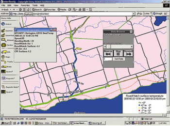Screen capture of the web-base mapping program