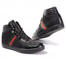 Gucci Gg High Lace Up Shoes Black Red