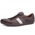Man Gucci Casual Leather Shoes Dark Brown