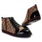 Gucci Gg Fabricmen High Shoes Chestnut Black