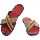 Gucci Men Slippers Cross Red Yellow