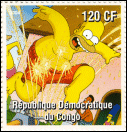 Congo Illegal Simpsons Stamp 1E