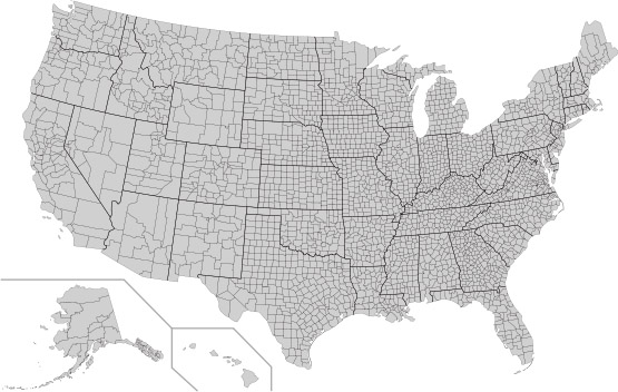 Map of the United States 