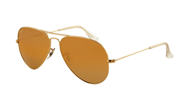 Ray Ban RB3025 Aviator Sunglasses Gold Frame Crystal Honey Lens