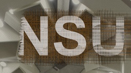 Symbolbild: Der Schriftzug "NSU" vor der Deckenkonstruktion des Prozesssaales | Bild: BR, picture-allliance/dpa, Montage: BR