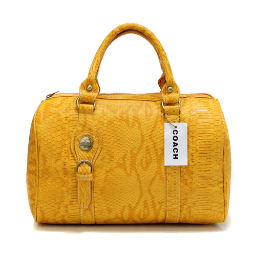 Coach Embossed Medium Yellow Luggage Bags DEH