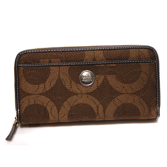 Coach In Signature Large Coffee Wallets CJQ