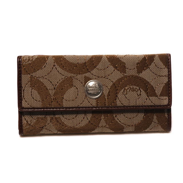 Coach Logo Signature Large Brown Wallets CKE
