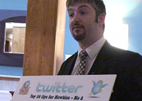 Twitter Talk at 4Networking Gloucester is captured on video
