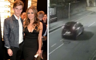 Elizabeth Hurley with her nephew Miles, and the car police want to find