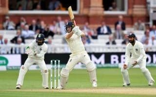 Chris Woakes bats during day three of the Specsavers Second Test match at Lord's, 