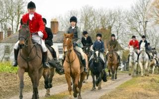 The Essex Hunt and The Essex Farmers and Union Hunt hunting side by side