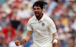India's Ishant Sharma celebrates after taking the wicket of England's Dawid Malan